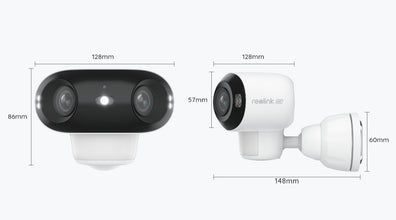 Kamera Surya/Baterai Lensa Ganda Smart 4K ColorX dengan Panorama 180°