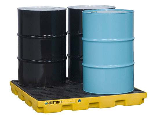 4 Drum Accumulation Center, 49 Gallon Spill Capacity, EcoPolyBlend™, No Drain, Black - 28657