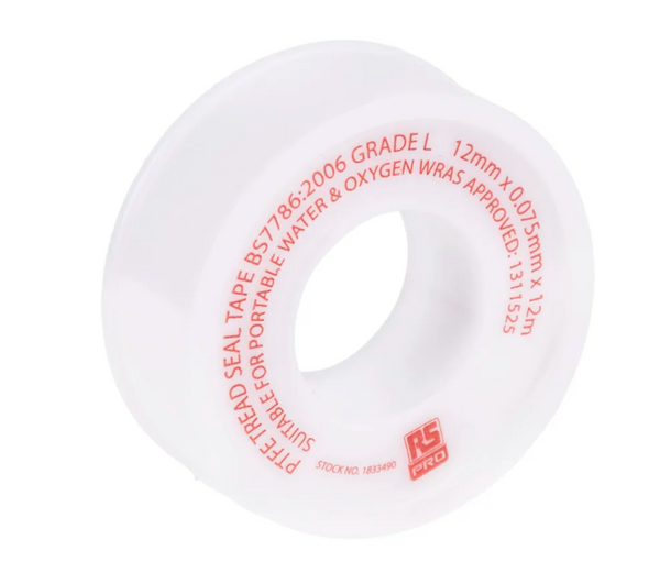 RS PRO White PTFE Tape 12m x 12mm x 0.075mm