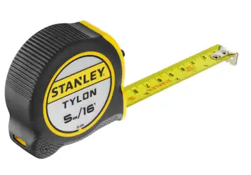 Stanley Tylon Series Tape Measure, 5m Length, 19mm Blade Width - 1-30-696