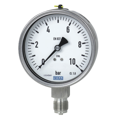Bourdon Tube Pressure Gauge, Stainless Steel