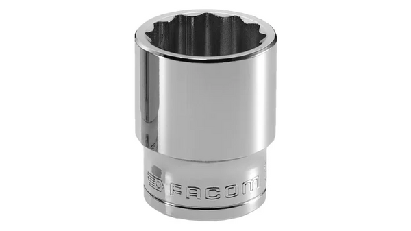 Facom 1/2 in Drive 1/2in Standard Socket, 12 point, 36 mm Overall Length