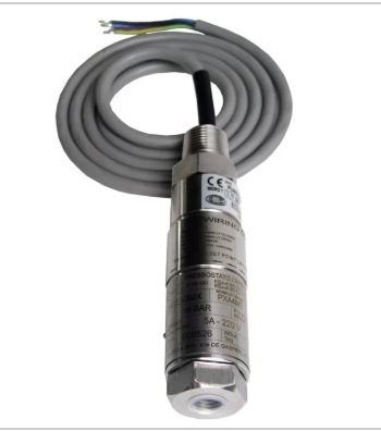 Wika PXS4ME Mini Pressure Switch, 1.6 - 6 Bar Range, 1/4" NPT Internal Female - 1/2"-14 NPT External Male Process Threads, 5M Cable