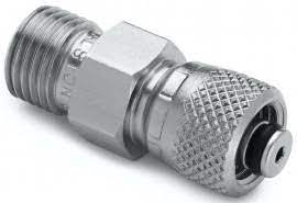 Fitting tabung 1/4" x Quick-test jantan, tanpa katup searah, S.S.