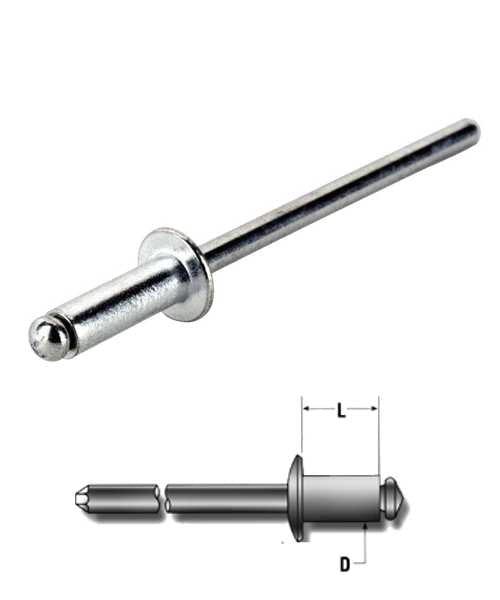 RS PRO Aluminium Blind Rivet, 4mm