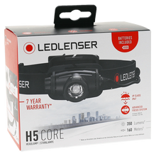 Ledlenser H5 Core 350lm 168gm IP67 Lampu Depan Fokus Lanjutan Peredup Cahaya Tanpa Langkah