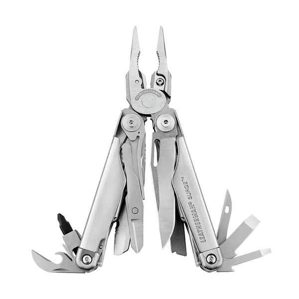 Leatherman Surge Multi-Alat Tugas Berat Hitam Oksida 420HC S/S Bilah x2 dengan Sarung MOLLE Hitam - Dalam Kotak